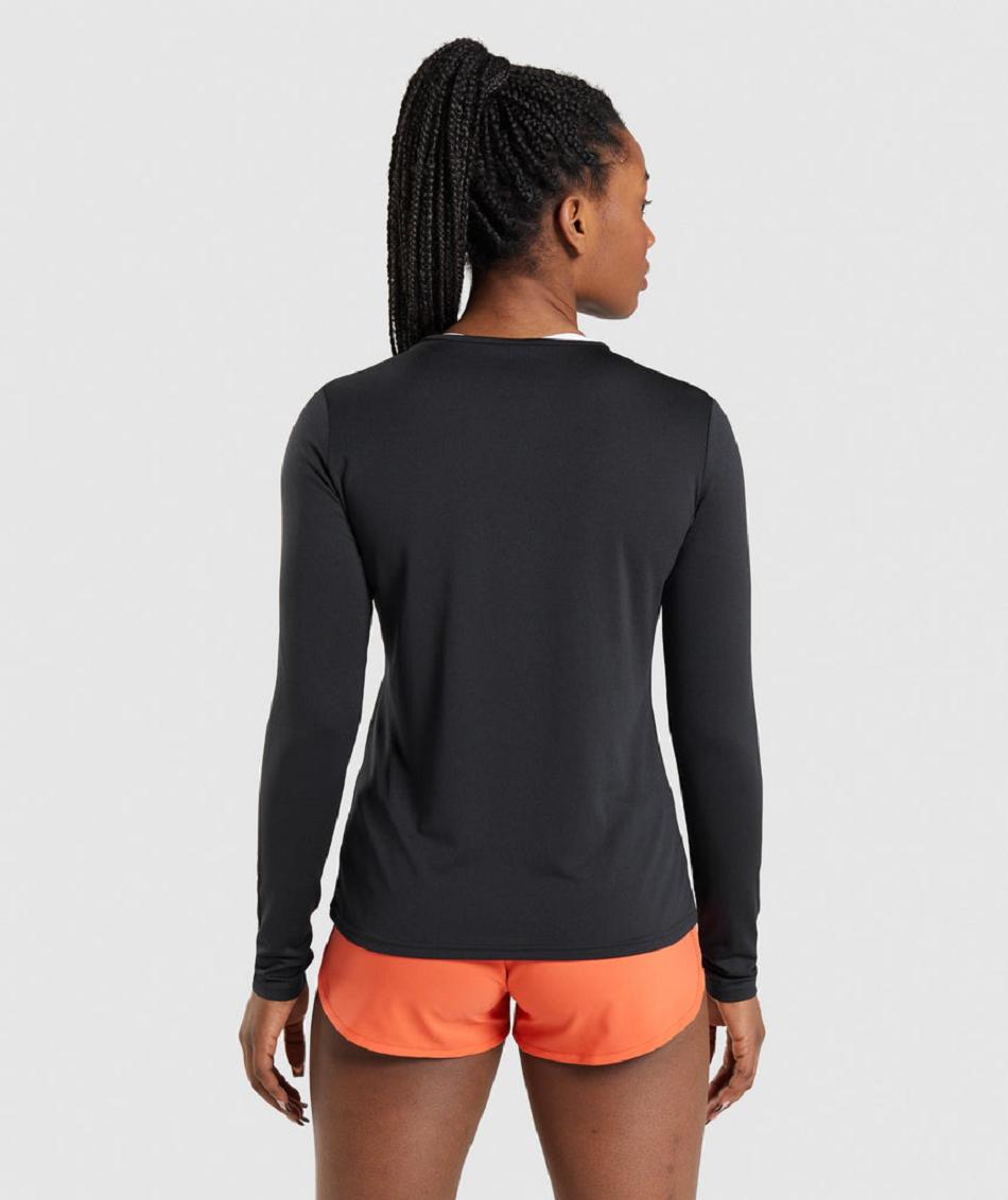 Long Sleeve Gymshark Entrenamiento Mujer Negras | CO 2289VRW